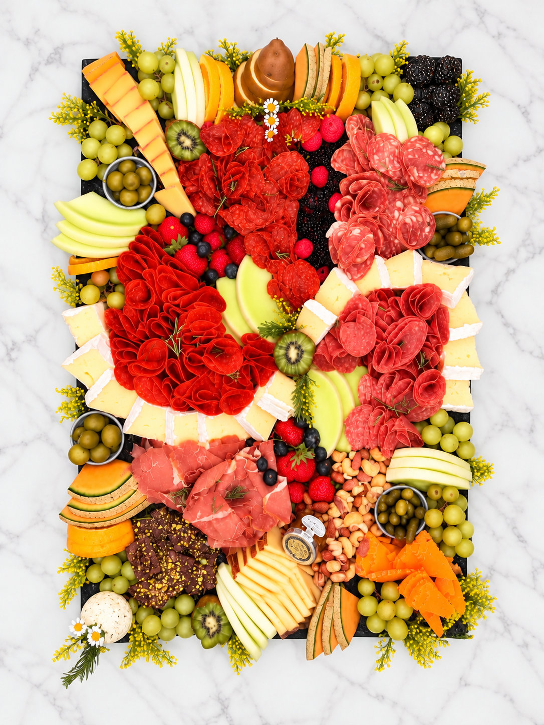 Marvelous Charcuterie Board, portrait orientation with pear at the top