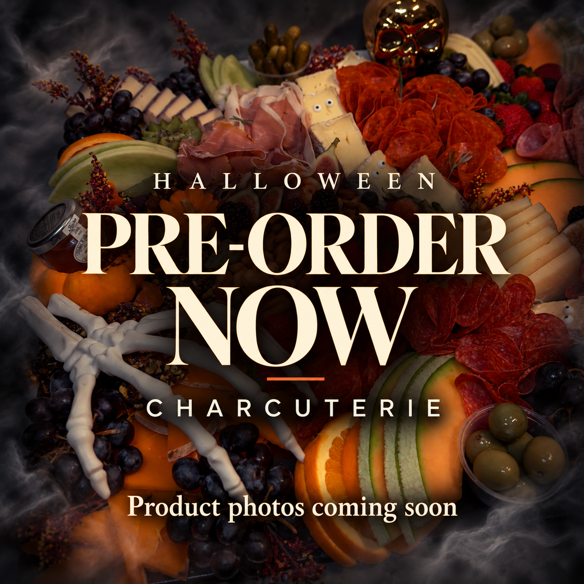Halloween charcuterie — pre-order now. Product photos coming soon.