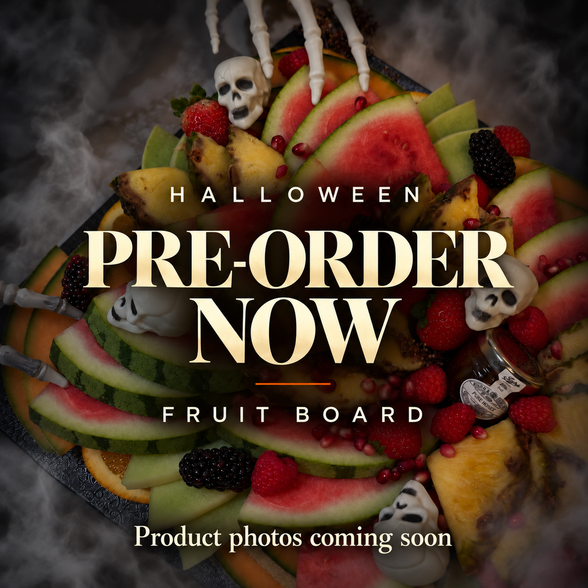 Halloween fruit — pre-order now. Product photos coming soon.